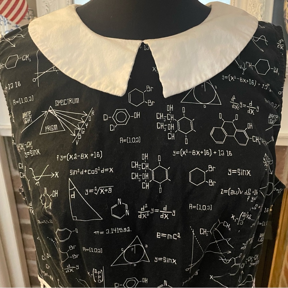 Retrolicious Black and White Collared Midi Dress - Picture 5 of 9